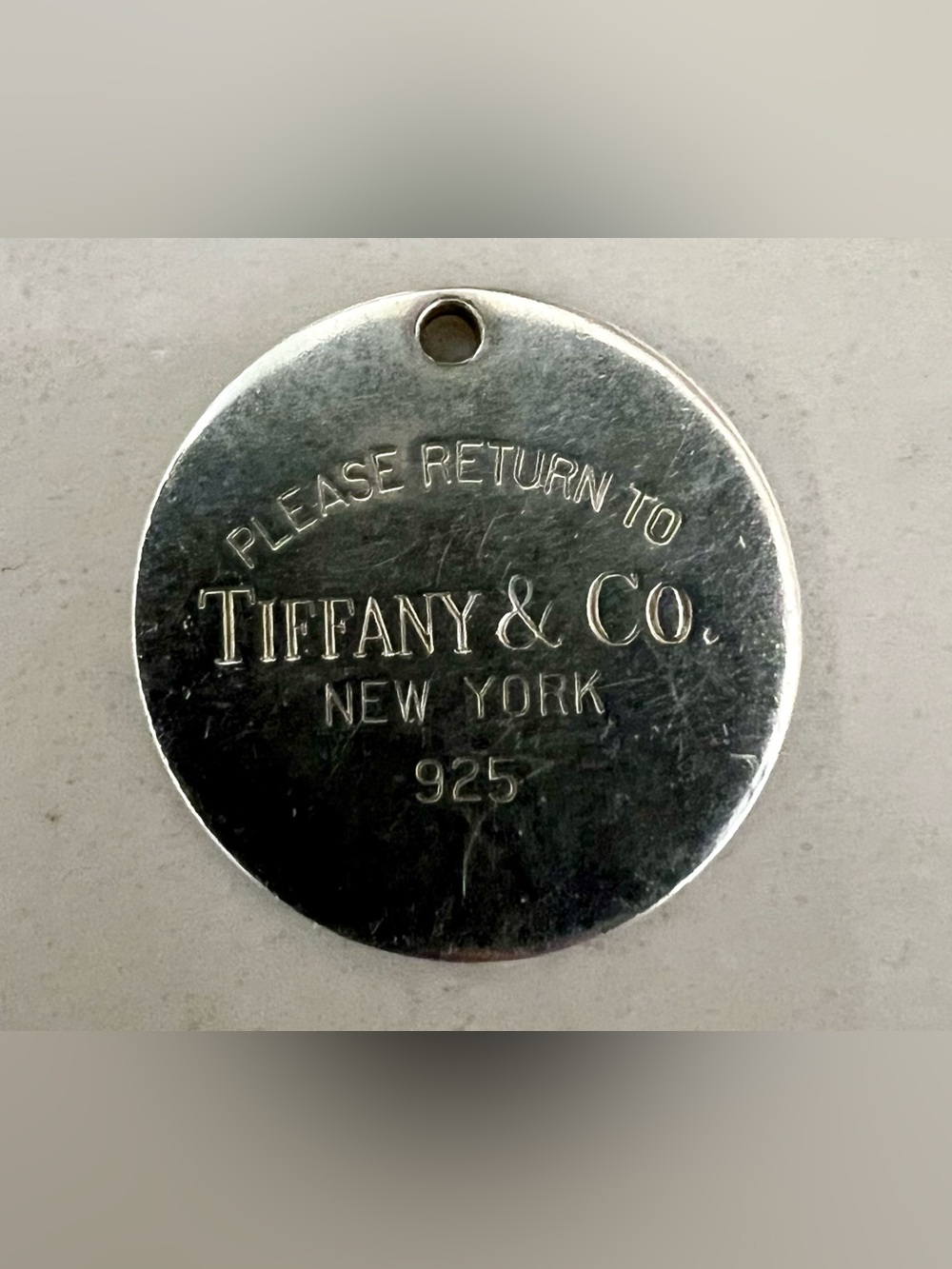 Tiffany & Co. Sterling Silver 'Please Return To' Round Tag - Silver